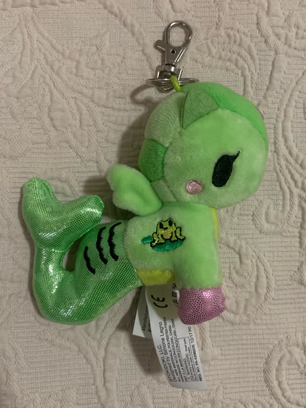 Tokidoki Green Lilipad Mermicorno Small Collectible Plush Clip-On Keychain